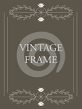 Vintage Ornament Greeting Card Vector Template. Retro Luxury Invitation, Royal Certificate. Flourishes frame. Vintage