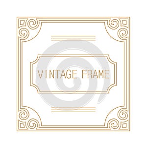 Vintage Ornament Greeting Card Vector Template. Retro Luxury Invitation, Royal Certificate. Vintage Frame, Vintage