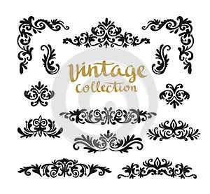 Vintage Ornamental Calligraphic Designs Set.