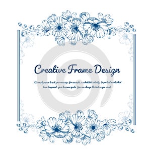 Vintage ornamental frame floral background design. Vector botanical illustration. Template card invitation banner with spring