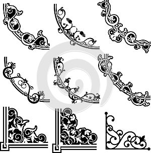 Vintage Ornamental Page Decoration Vector Designs, Corners, Borders