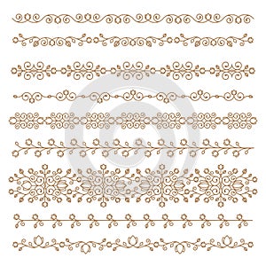 Vintage ornaments and dividers. Design elements set. Ornate floral frames and banners. Vector graphic elements for design.