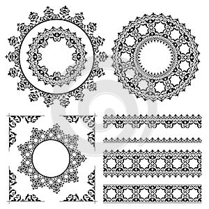 Vintage ornaments and frames - vector set