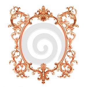 Vintage Ornate Copper Flower Border Frame Design