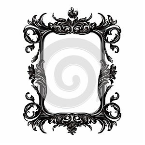 Vintage Rococo-inspired Black And White Frame Design photo