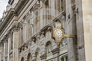 Vintage ourdoor clock at building