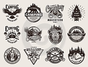 Vintage outdoor adventure emblems