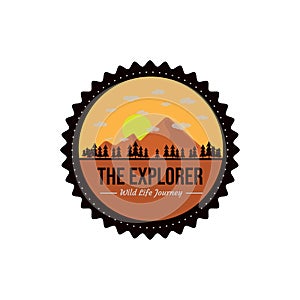 Vintage outdoor camp badges and logo emblems vector design