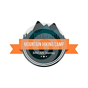 Vintage outdoor camp badges and logo emblems vector design