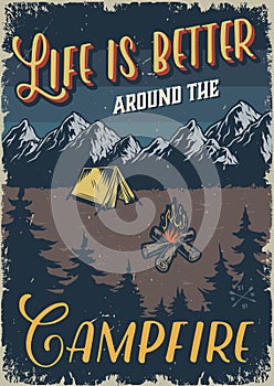 Vintage outdoor recreation colorful template