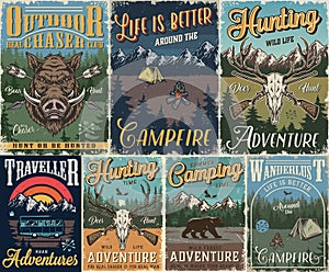 Vintage outdoor recreation posters