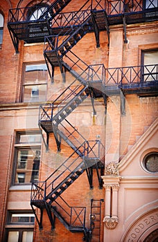 Vintage outside stairs on building