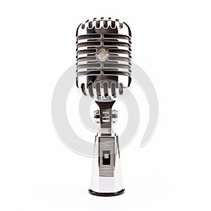 Vintage Oxford Microphone: Chrome-plated Chinapunk Tableaus And Bugcore Luminous Sfumato