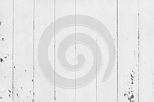 Vintage painted wooden background with cracked and peeled, abstract white color wall texture in natural pattern for design