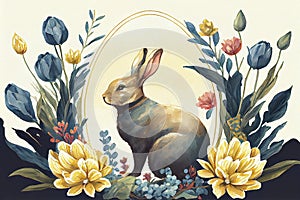 Vintage painting Easter card design