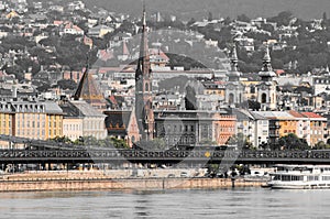 Vintage panoramic view of Budapest - Watertown, Hungary