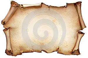 Vintage paper scroll isolated on white