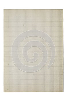 Blank millimeter old graph paper grid sheet