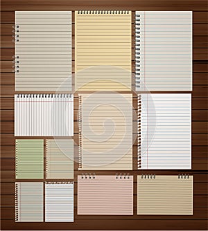 Vintage paper on wood background, illustrat