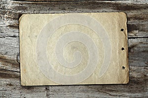 Vintage paper on wood texture