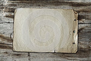 Vintage paper on wood texture