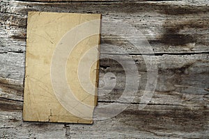 Vintage paper on wood texture