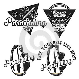 Vintage parachuting emblems