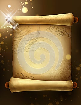 Vintage parchment paper scroll background