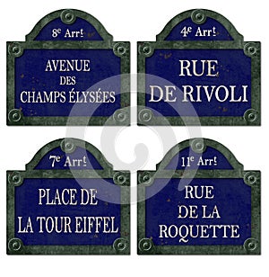 Vintage Paris Street Signs Antique