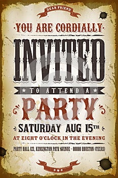 Vintage Party Invitation Background