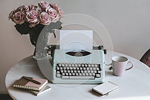 Vintage pastel typewriter