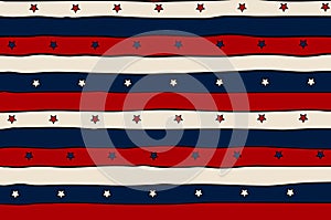 Vintage patriotic background with red lines and stars