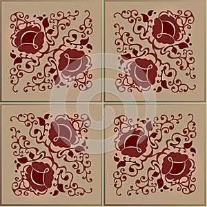 Vintage pattern with decorative flowers.