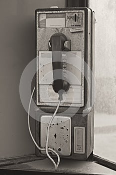 Vintage Pay Phone - Old Pay Telephone with Coin Slot