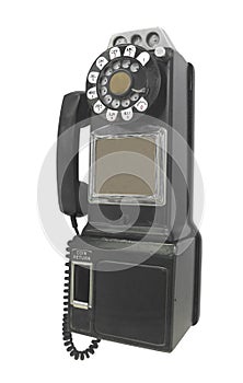 Vintage payphone isolated.