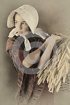 Vintage peasant girl