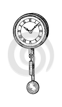 Vintage pendulum clock.