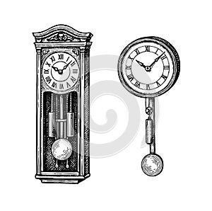 Vintage pendulum clock.