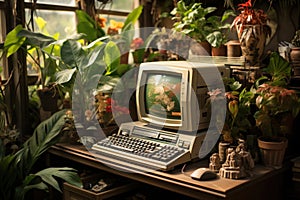 Vintage personal computer on desktop
