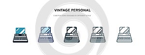 Vintage personal computer icon in different style vector illustration. two colored and black vintage personal computer vector