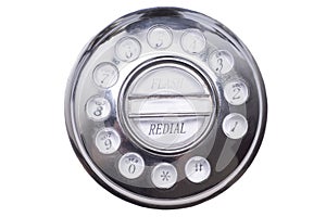 Vintage phone dial isolated on white background