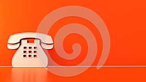 Vintage phone icon on bright background