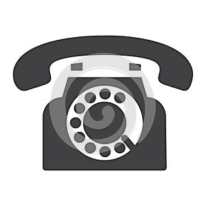 Vintage Phone solid icon, Contact us and website