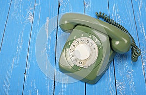 Vintage Phones - Green retro telephone