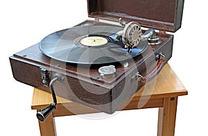 Vintage phonograph record player