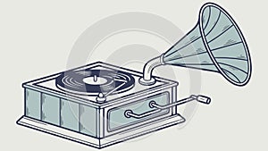 Vintage Phonograph Vector: Classic Gramophone Music Player Design, vector design Generative AI