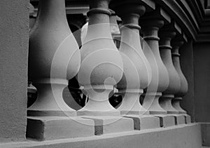 Vintage photo of balusters on the balustrade