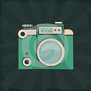 Vintage photo camera flash gadget retro poster