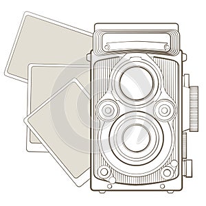 Vintage photo camera with vignette