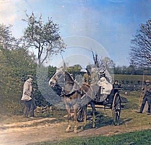 Vintage 1901 Photo of Couple in Horse and Cart, Kent